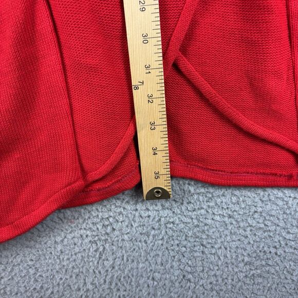 Vintage 90’s Vis-a-Vis Wrap Tunic Women’s Small Red Shoulder Pads Retro Style - Picture 7 of 12